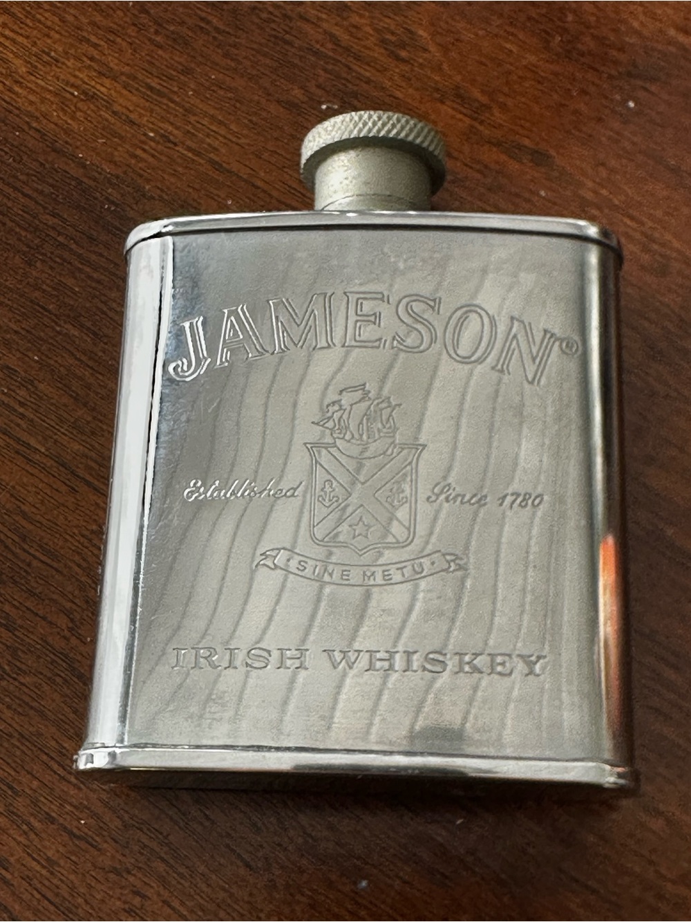 Jameson Irish Whiskey Pocket Flask Vintage 2 1/2 oz